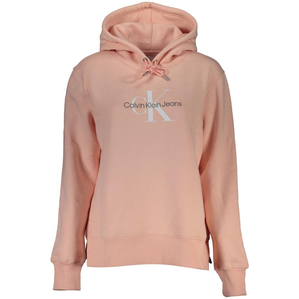 Calvin Klein Chic Pink Fleece Hooded Sweatshirt with Logo Embroidery Calvin Klein