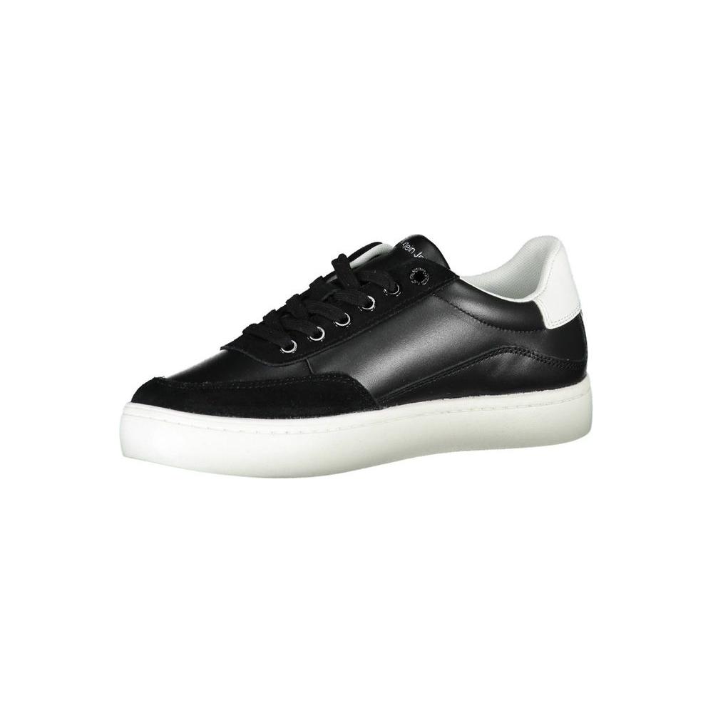 Calvin Klein Sleek Black Lace-Up Sneakers With Contrast Details Calvin Klein