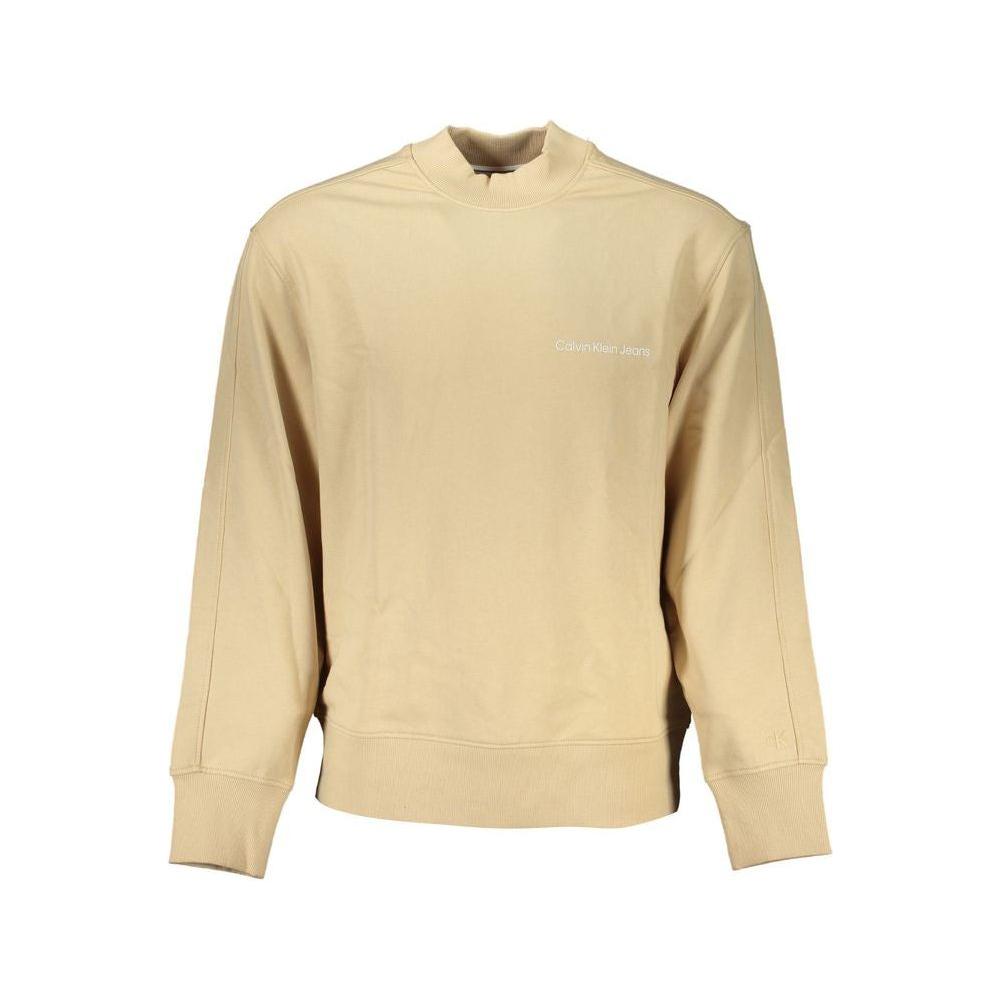 Calvin Klein Beige Crew Neck Logo Sweatshirt Calvin Klein