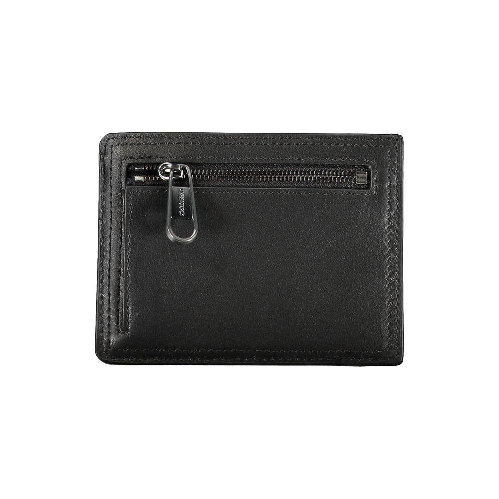 Calvin Klein Sleek Black Leather Coin Purse with Card Holder Calvin Klein