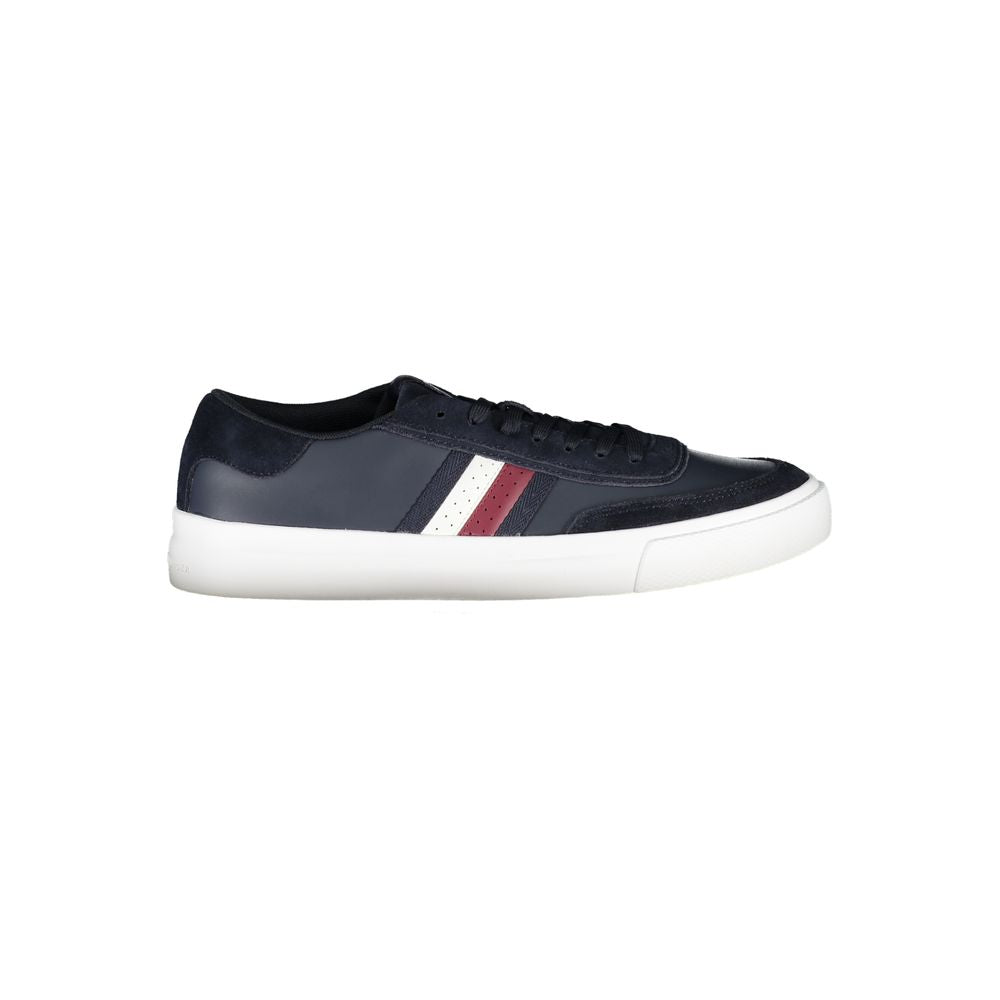 Tommy Hilfiger Sleek Blue Lace-Up Sneakers with Contrast Accents Tommy Hilfiger