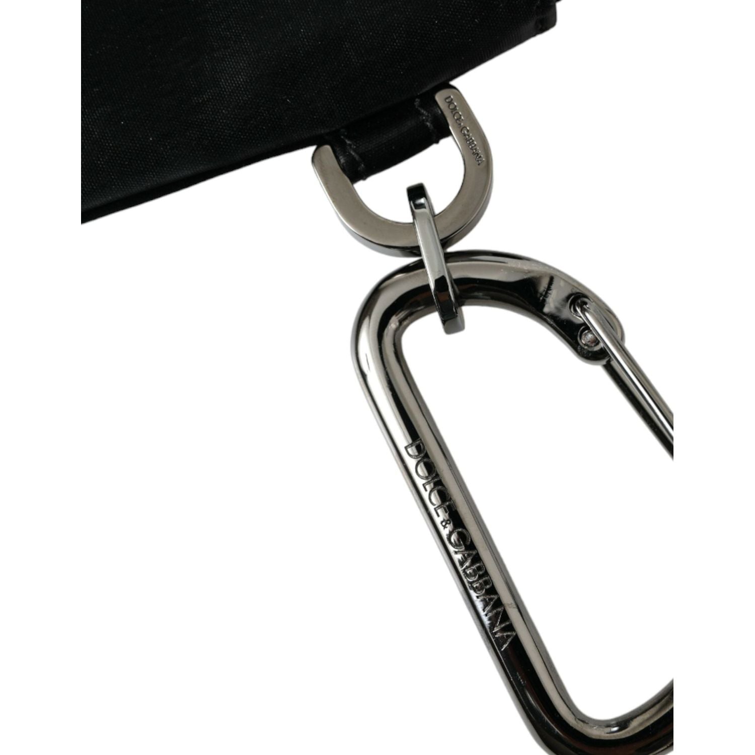 时尚设计师款黑色尼龙皮革手拿包