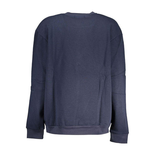 Cavalli Class Chic Blue Embroidered Fleece Sweatshirt Cavalli Class