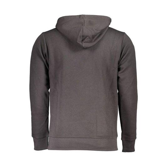 U.S. Grand Polo Chic Gray Hooded Sweatshirt with Embroidery Detail U.S. Grand Polo