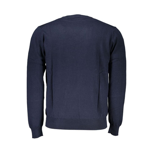 Harmont & Blaine V-Neck Embroidered Blue Sweater Harmont & Blaine