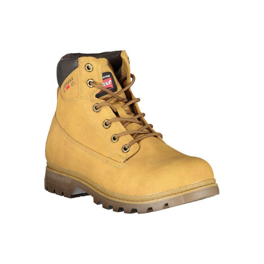 Carrera Vibrant Yellow Lace-Up Boots with Logo Detail Carrera