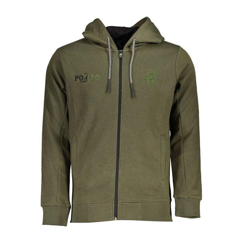 U.S. Grand Polo Elegant Green Hooded Long-Sleeve Sweatshirt U.S. Grand Polo