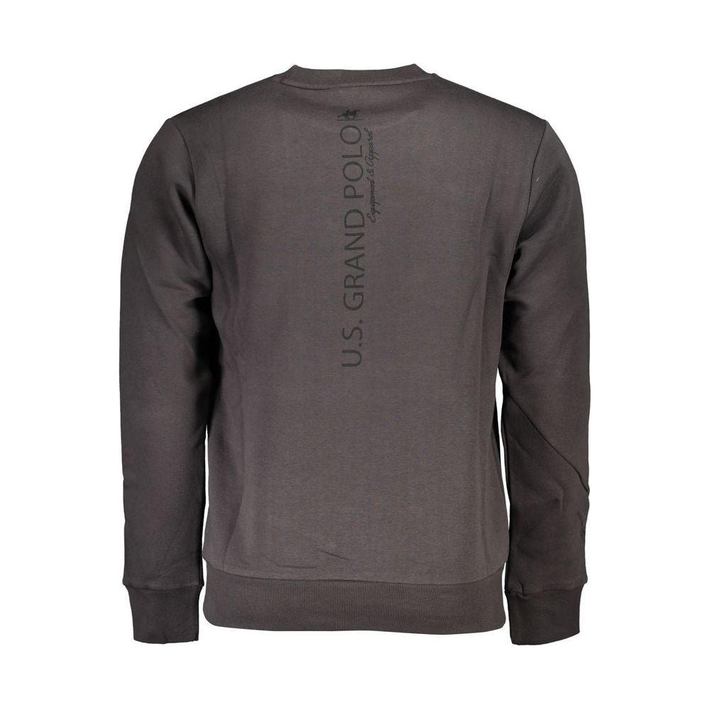 U.S. Grand Polo Sleek Gray Fleece Crew Neck Sweatshirt U.S. Grand Polo