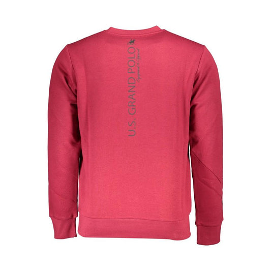 U.S. Grand Polo Chic Pink Fleece Crew Neck Sweatshirt U.S. Grand Polo