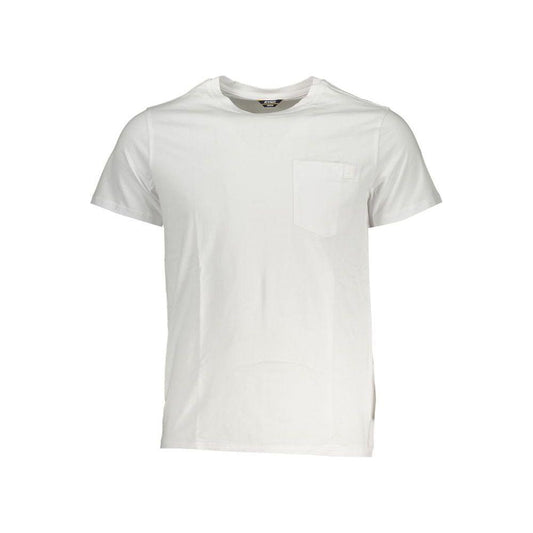 K-WAY Elegant White Cotton T-Shirt with Pocket Detail