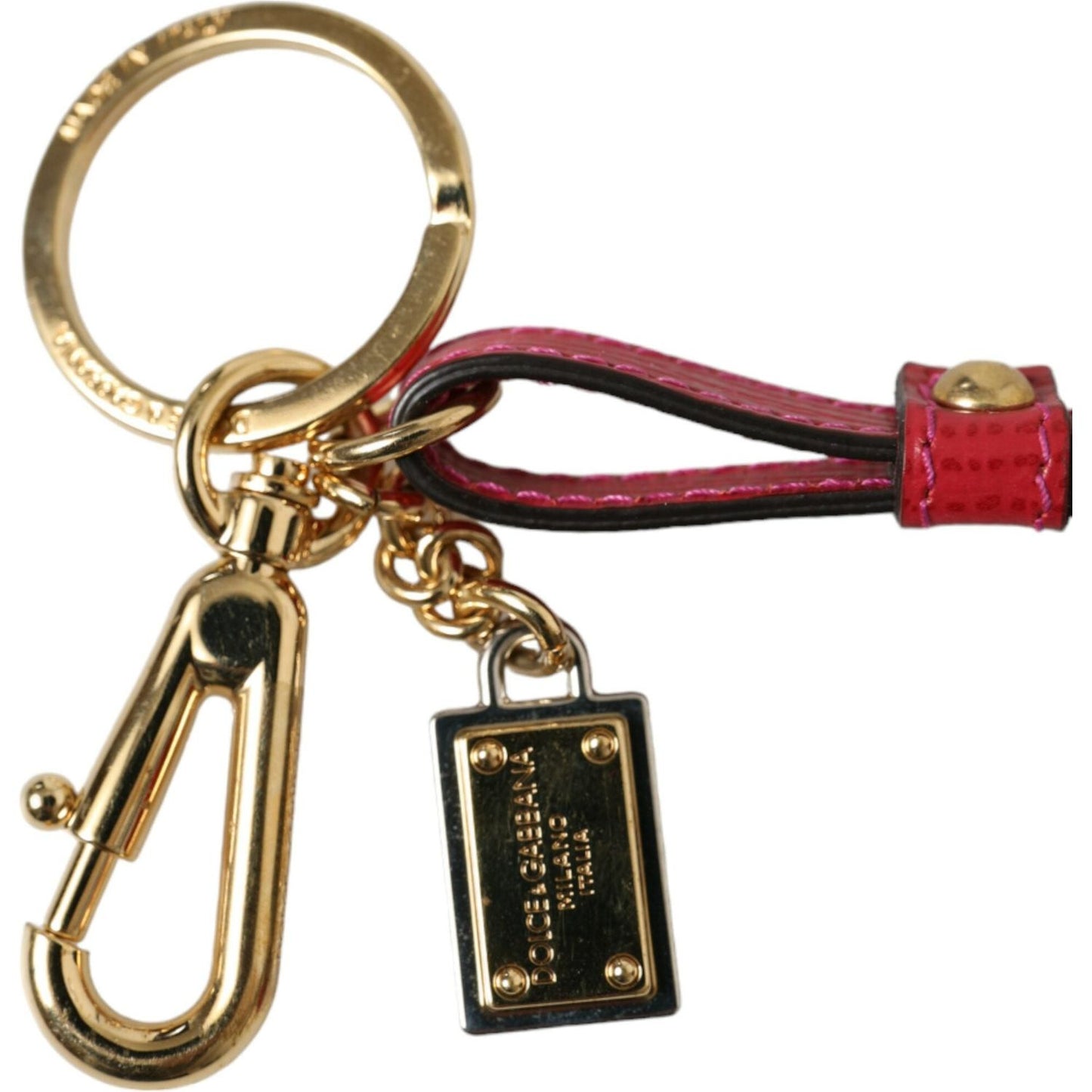 Dolce & Gabbana Stunning Red Leather Keychain Dolce & Gabbana