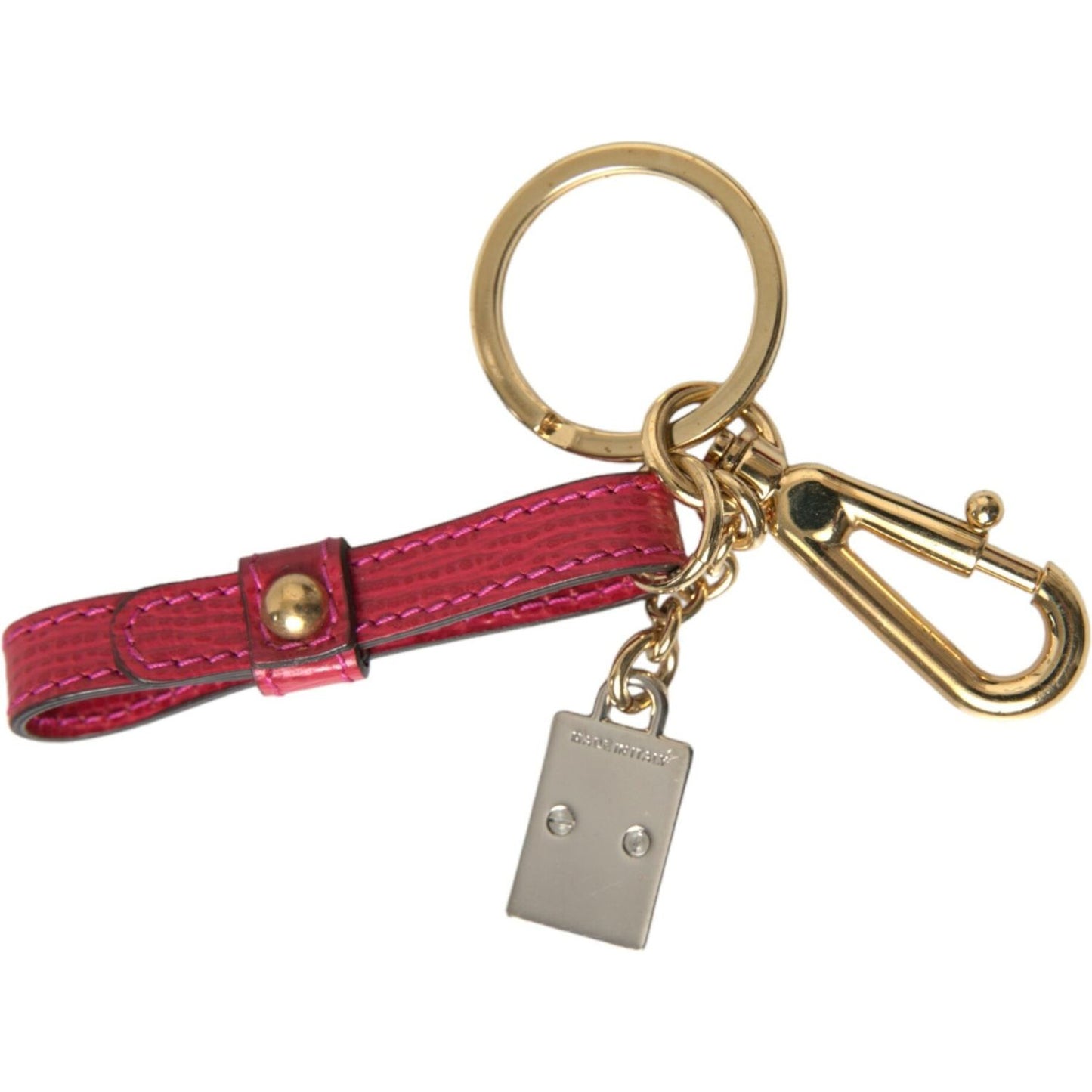 Dolce & Gabbana Stunning Red Leather Keychain Dolce & Gabbana