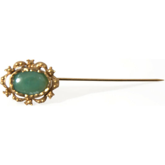 Elegant Gold-Tone Gemstone Pin Brooch