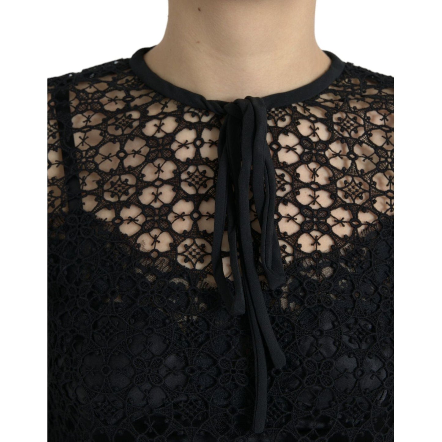 Dolce & Gabbana Elegant Floral Lace Blouse Top Dolce & Gabbana