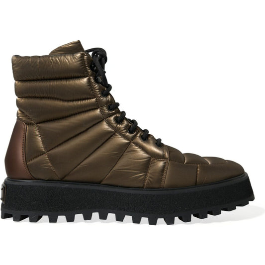 Bronze Plateau Padded Boots with DG Logo Plate