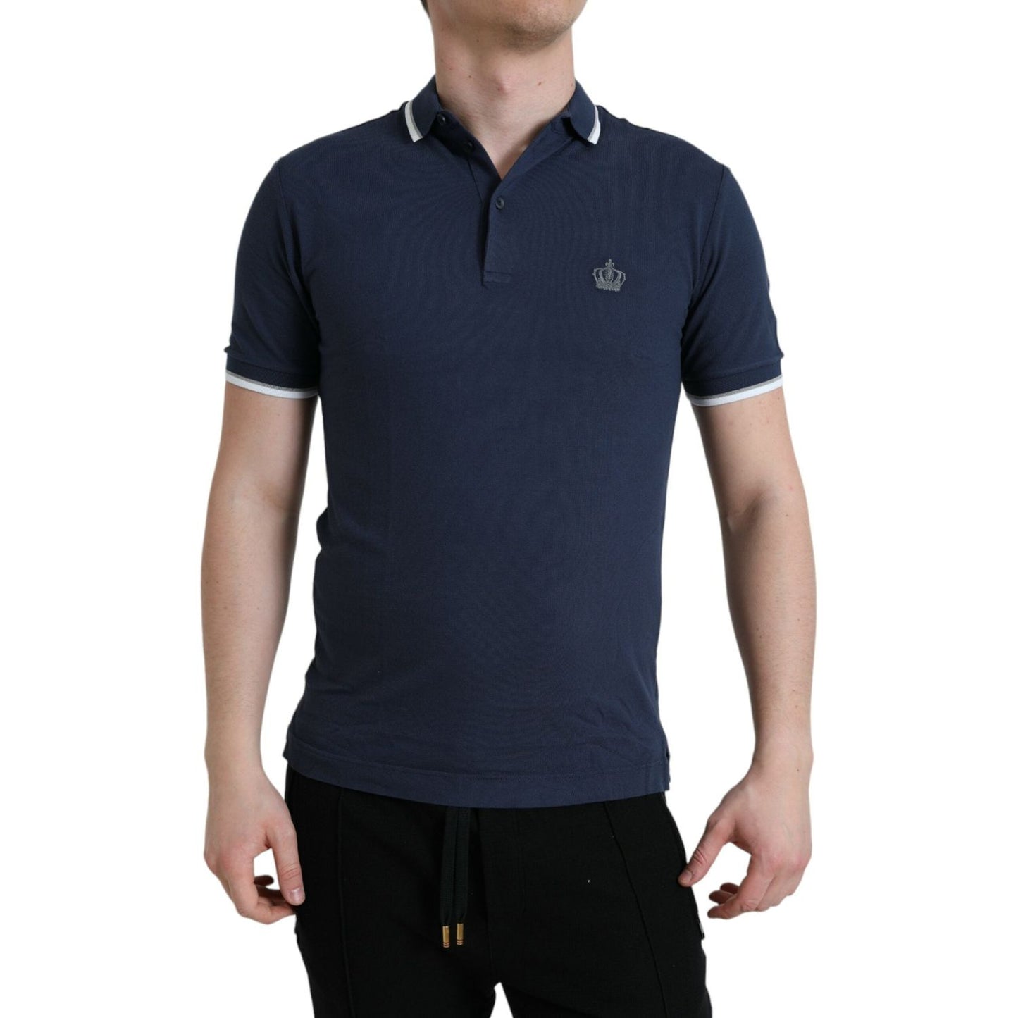 Dolce & Gabbana Elegant Crown Embroidered Polo T-Shirt Dolce & Gabbana