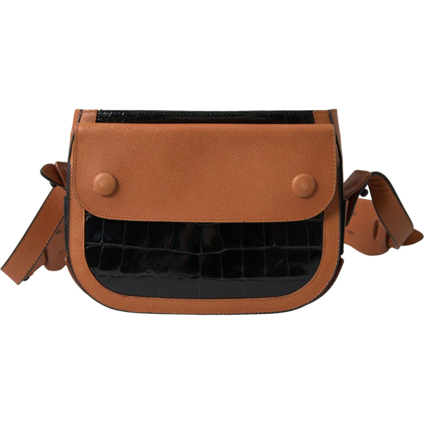 Balenciaga Black Brown Exotic Skin Leather Shoulder Camera Purse Bag Balenciaga