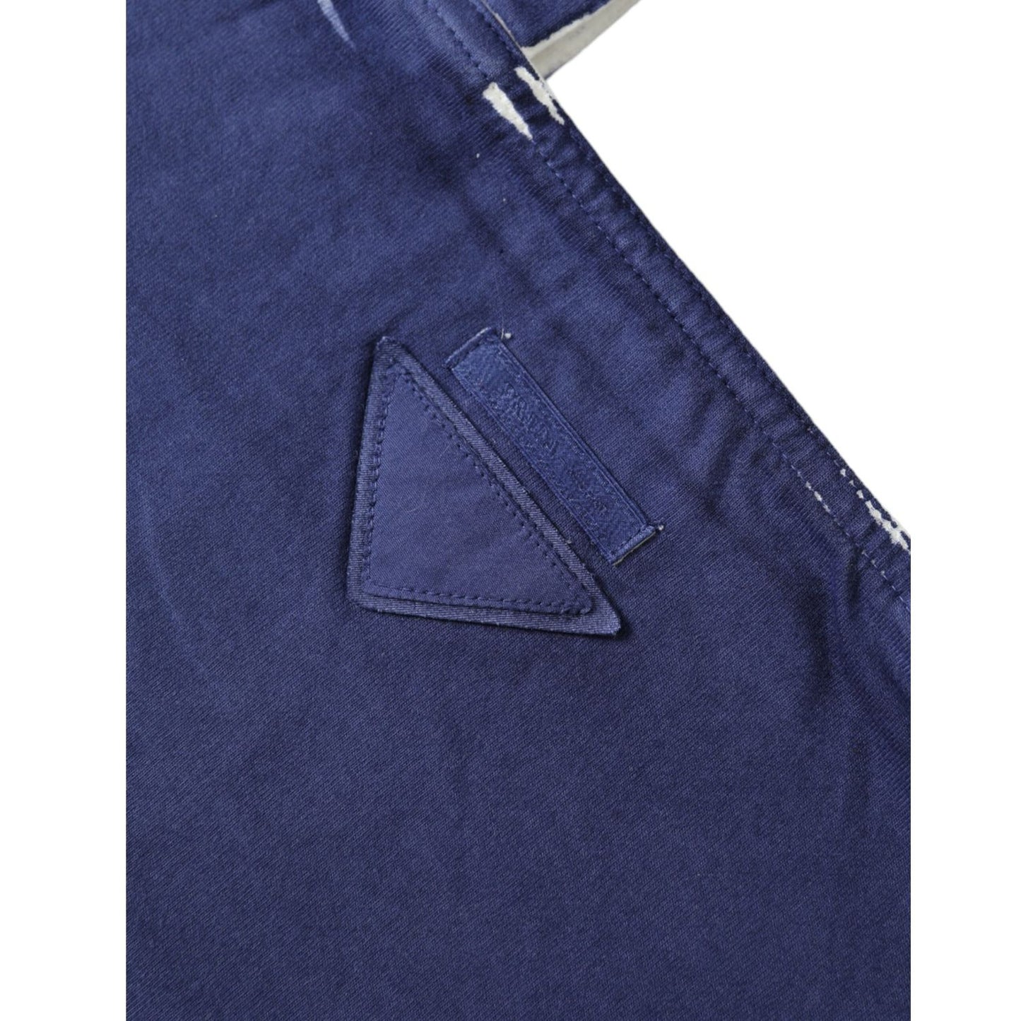 Prada Blue Jersey Fabric Logo Shoulder Shopping Tote Shopping Bag