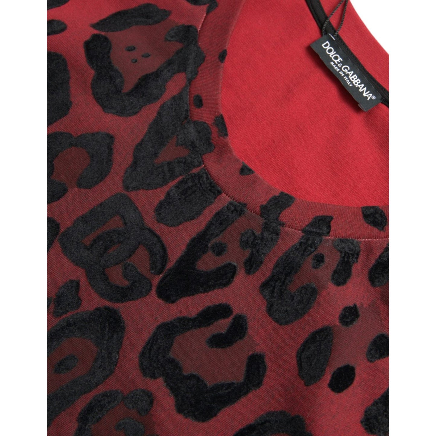 Dolce & Gabbana Red Leopard Print Sleeveless Tank T-shirt Dolce & Gabbana