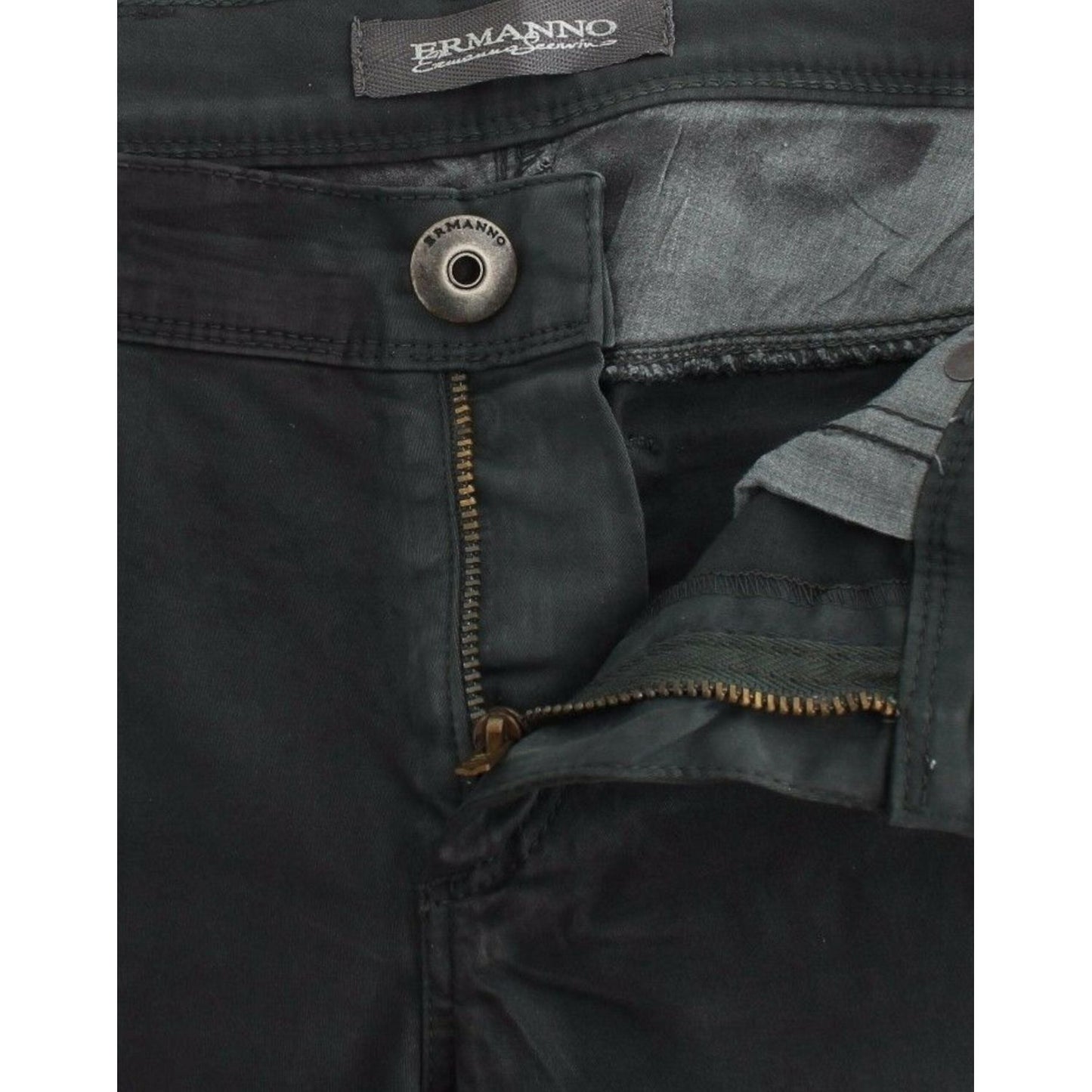Ermanno Scervino Green Slim Jeans Denim Pants Straight Leg Stretch