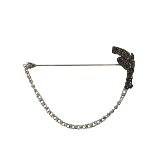 Dolce & Gabbana Brass Copper Silk Revolver Gun Men Brooch Lapel Pin