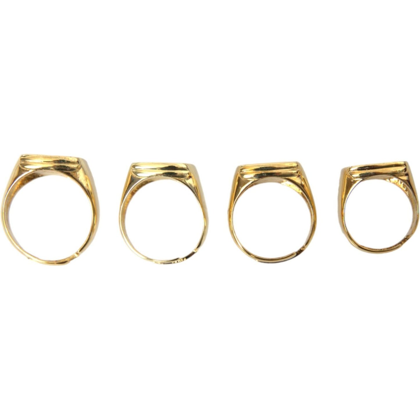 Gold Brass KING Enamel Set of 4 Ring