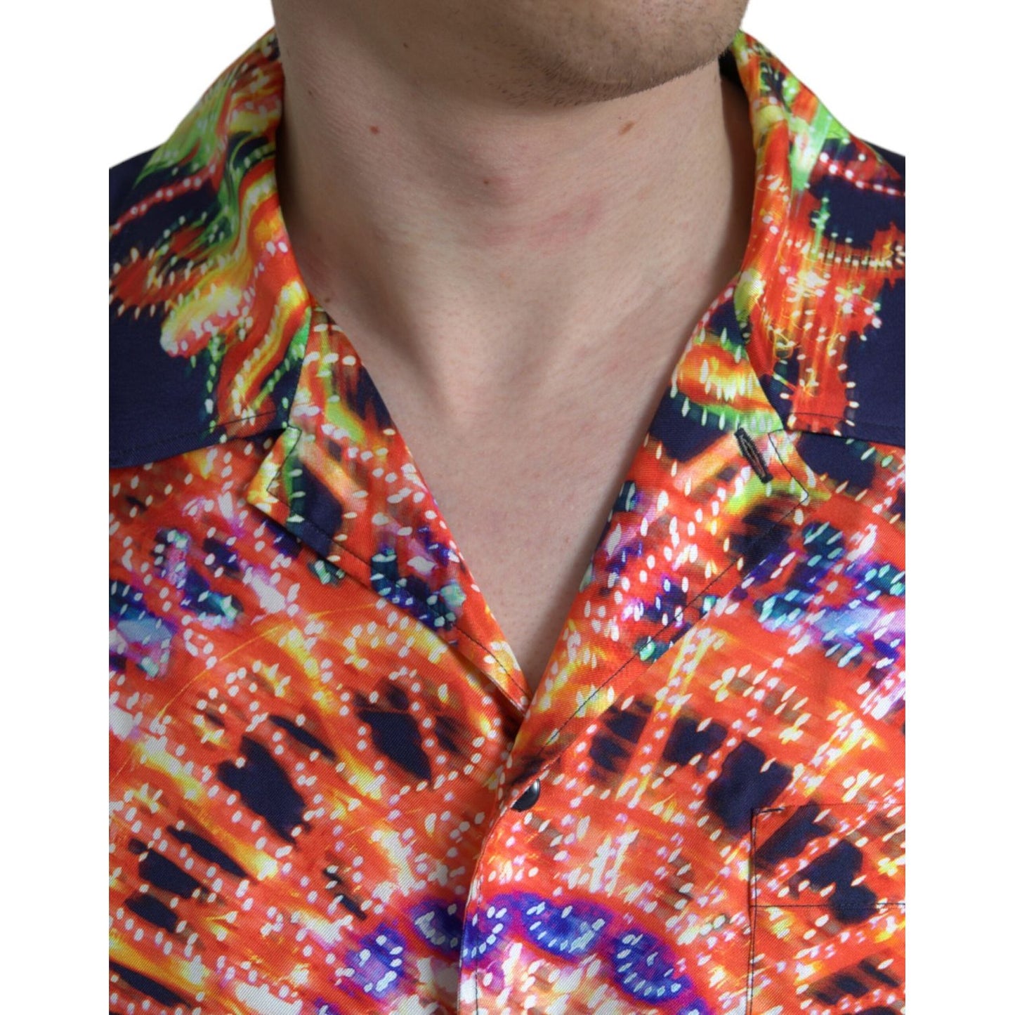 Dolce & Gabbana Multicolor Luminarie Silk Casual Shirt Dolce & Gabbana