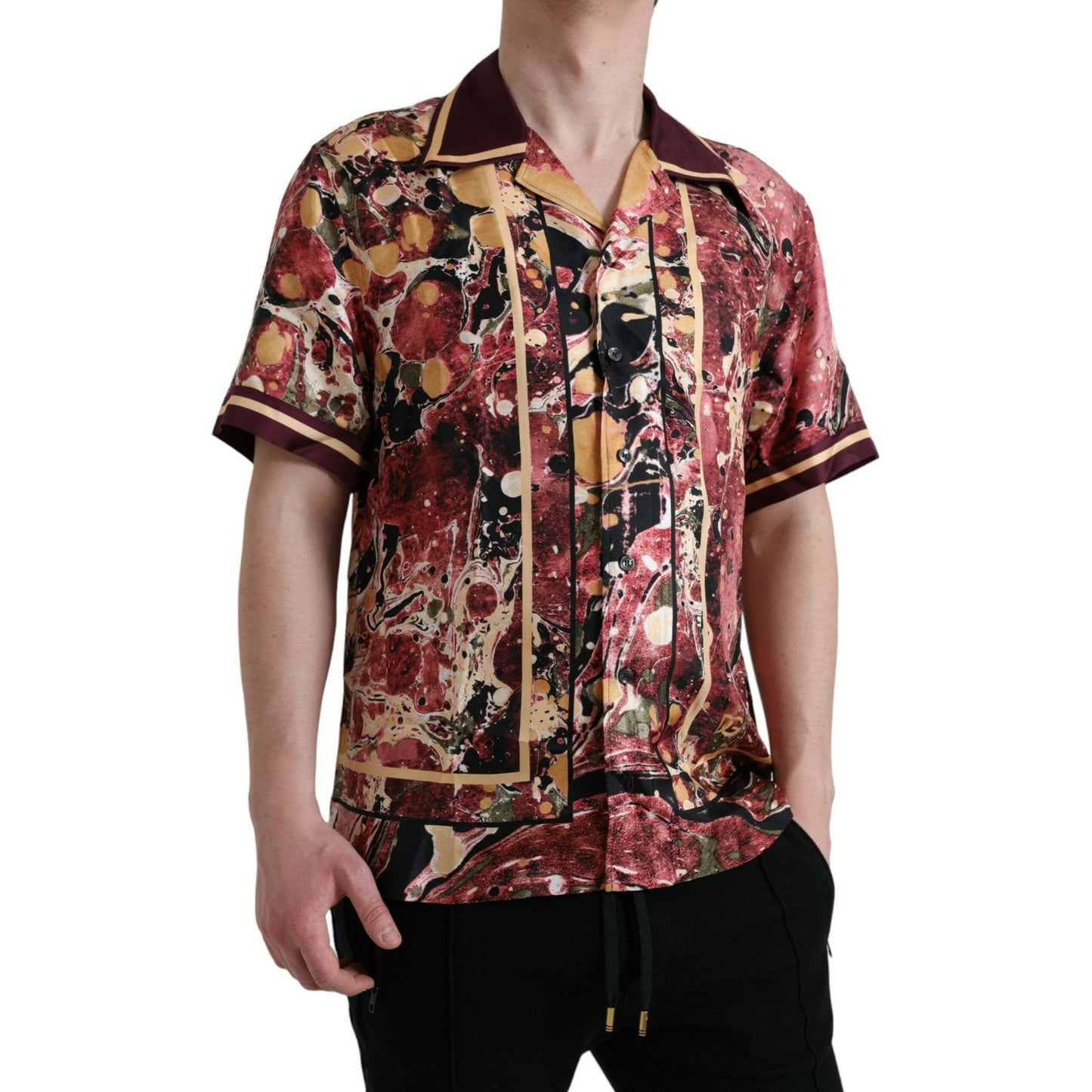 Dolce & Gabbana Multicolor Button Down Silk Shirt Dolce & Gabbana