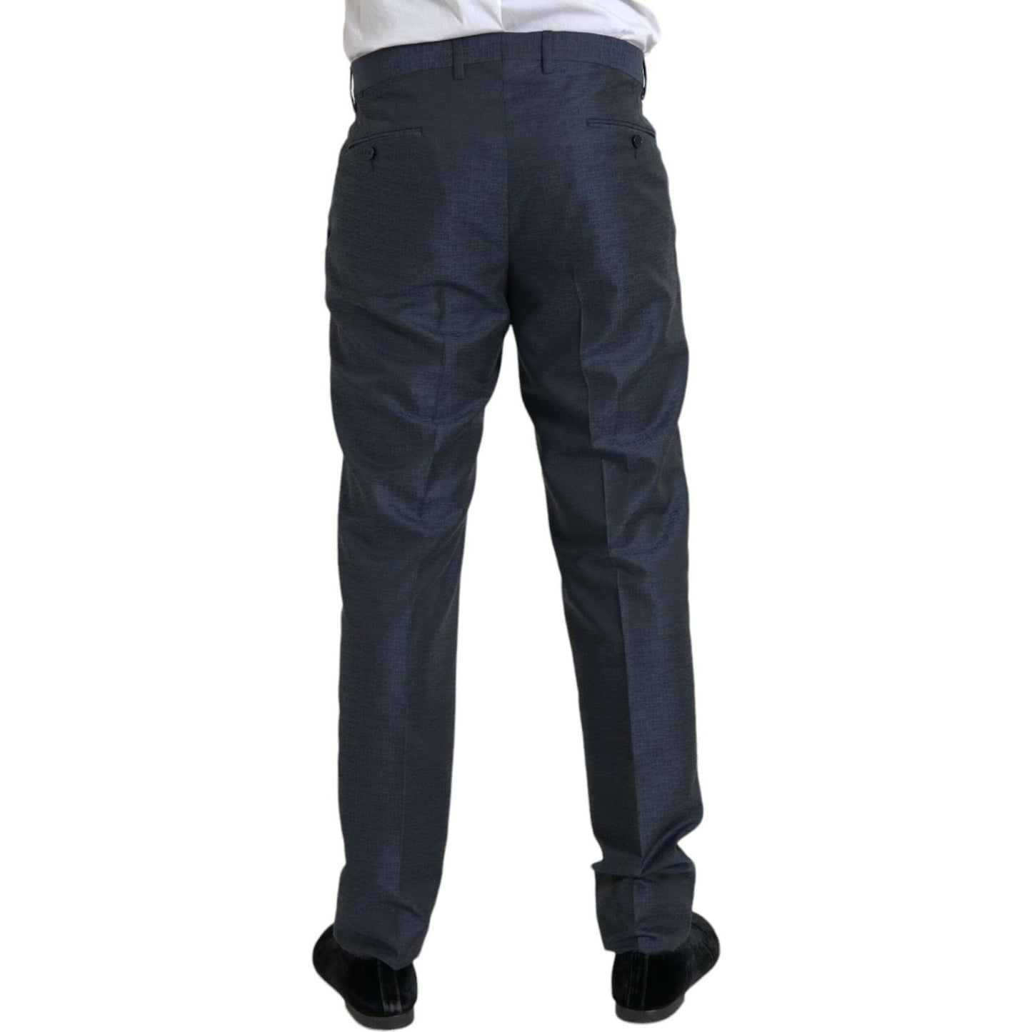 Dolce & Gabbana Blue Wool Men Skinny Dress Pants Dolce & Gabbana