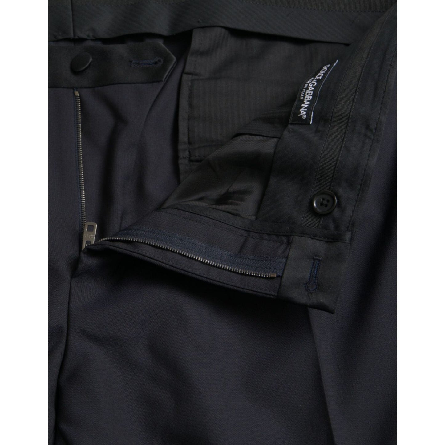 Dolce & Gabbana Blue Wool Men Skinny Dress Pants Dolce & Gabbana