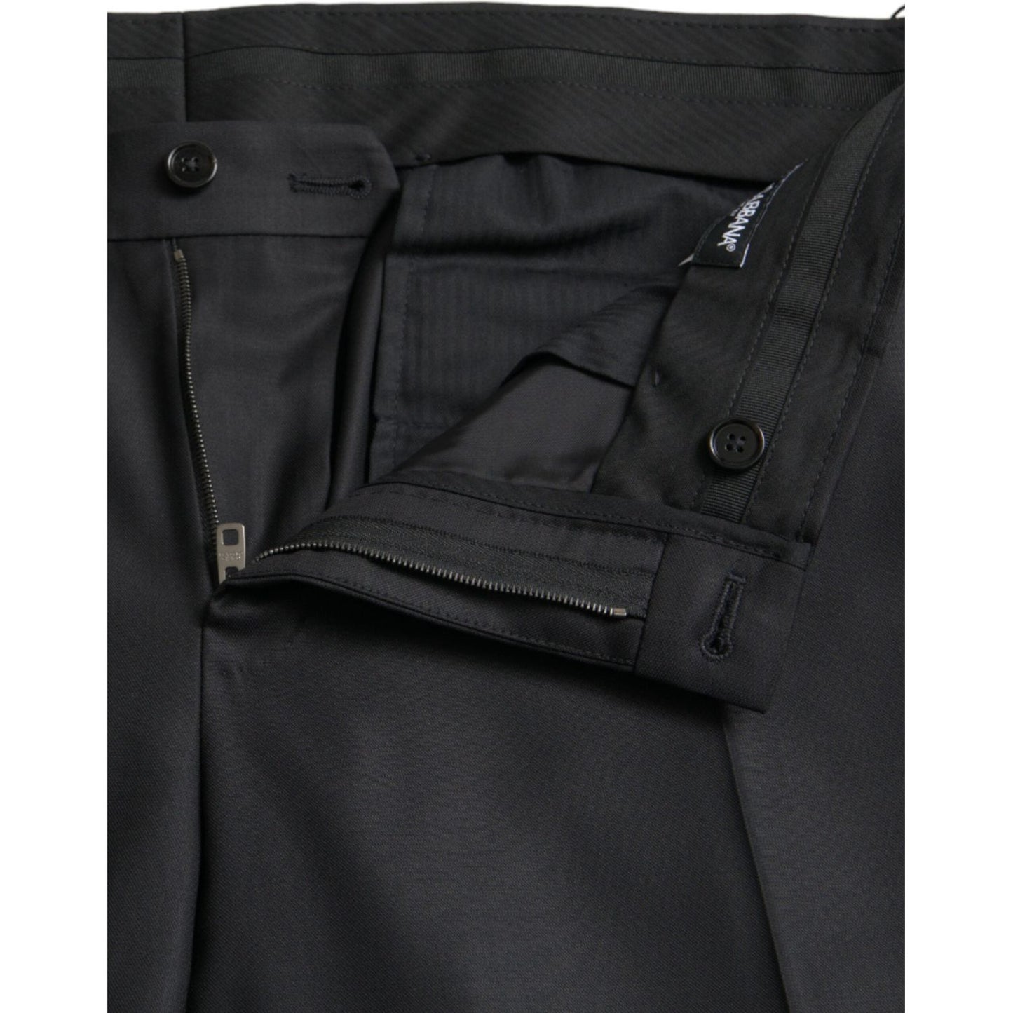 Dolce & Gabbana Black Wool Silk Skinny Dress Pants Dolce & Gabbana