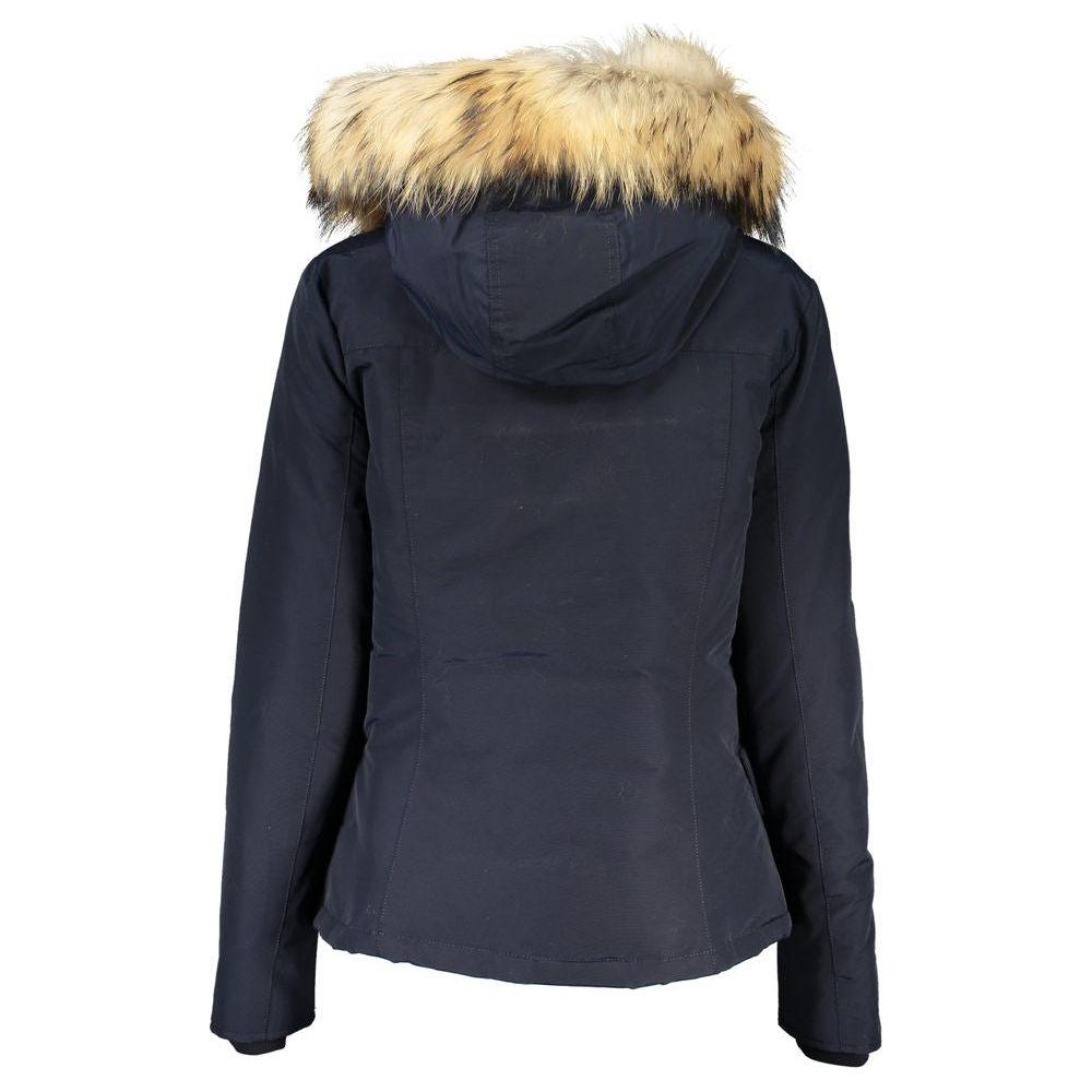 Woolrich Blue Cotton Jackets & Coat