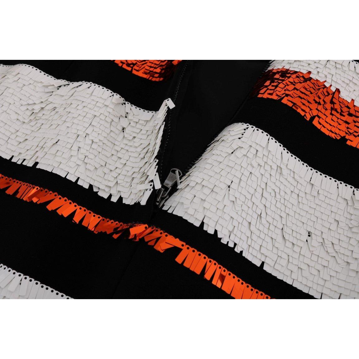 Dolce & Gabbana Multicolored Striped Sequined Stretch Dress Dolce & Gabbana