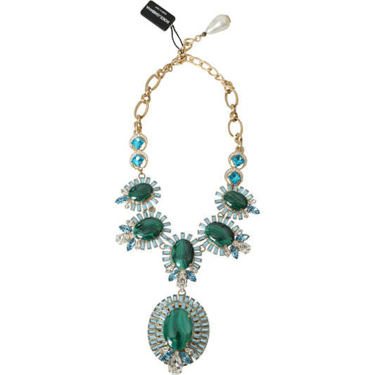 Dolce & Gabbana Gold ToneBrass PIETRE OVALI Crystal Embellished Necklace Dolce & Gabbana