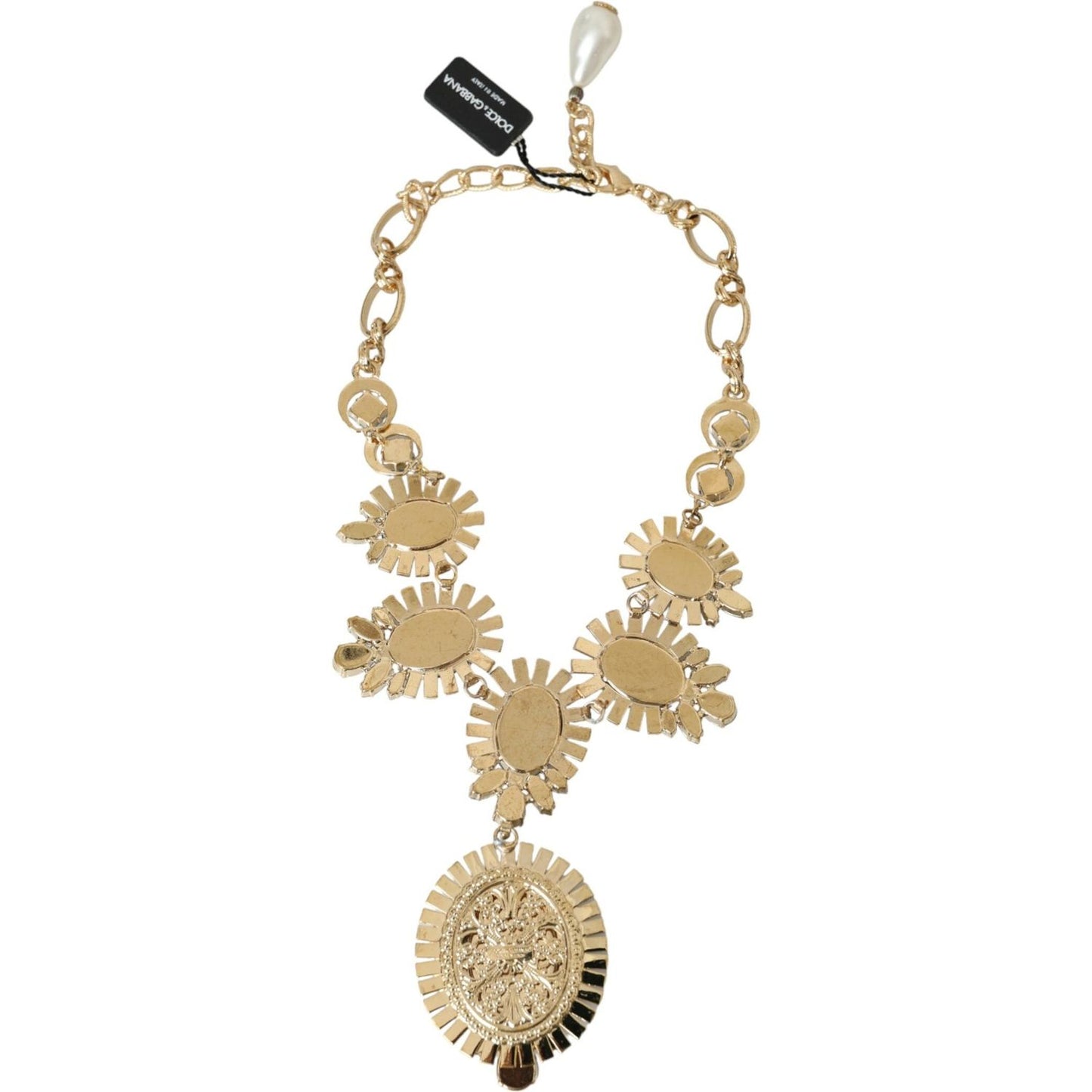 Dolce & Gabbana Gold ToneBrass PIETRE OVALI Crystal Embellished Necklace Dolce & Gabbana