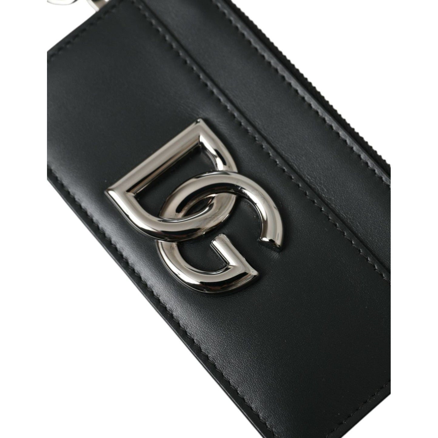 Dolce & Gabbana Black Calfskin Leather DG Logo Card Holder Wallet Men Dolce & Gabbana