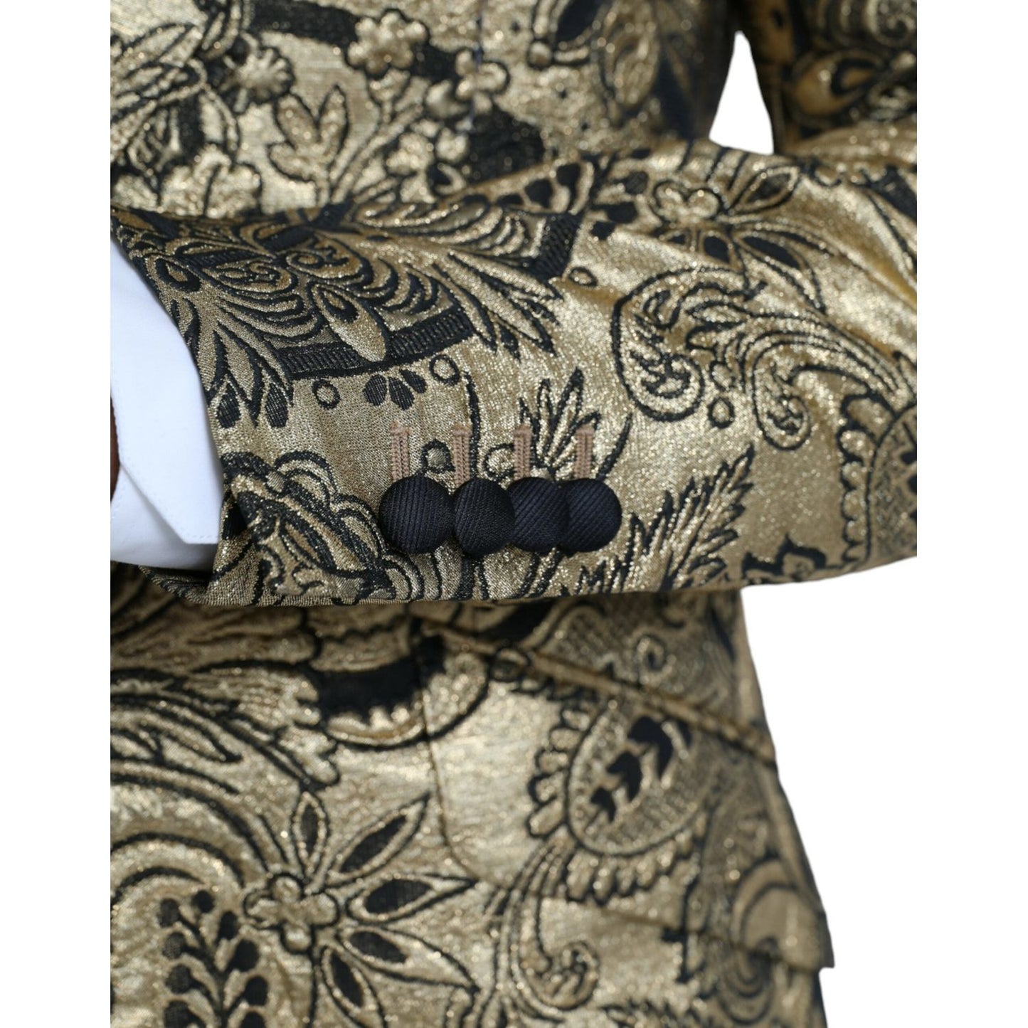 Dolce & Gabbana Gold SICILIA Jacquard Single Breasted Coat Blazer Dolce & Gabbana