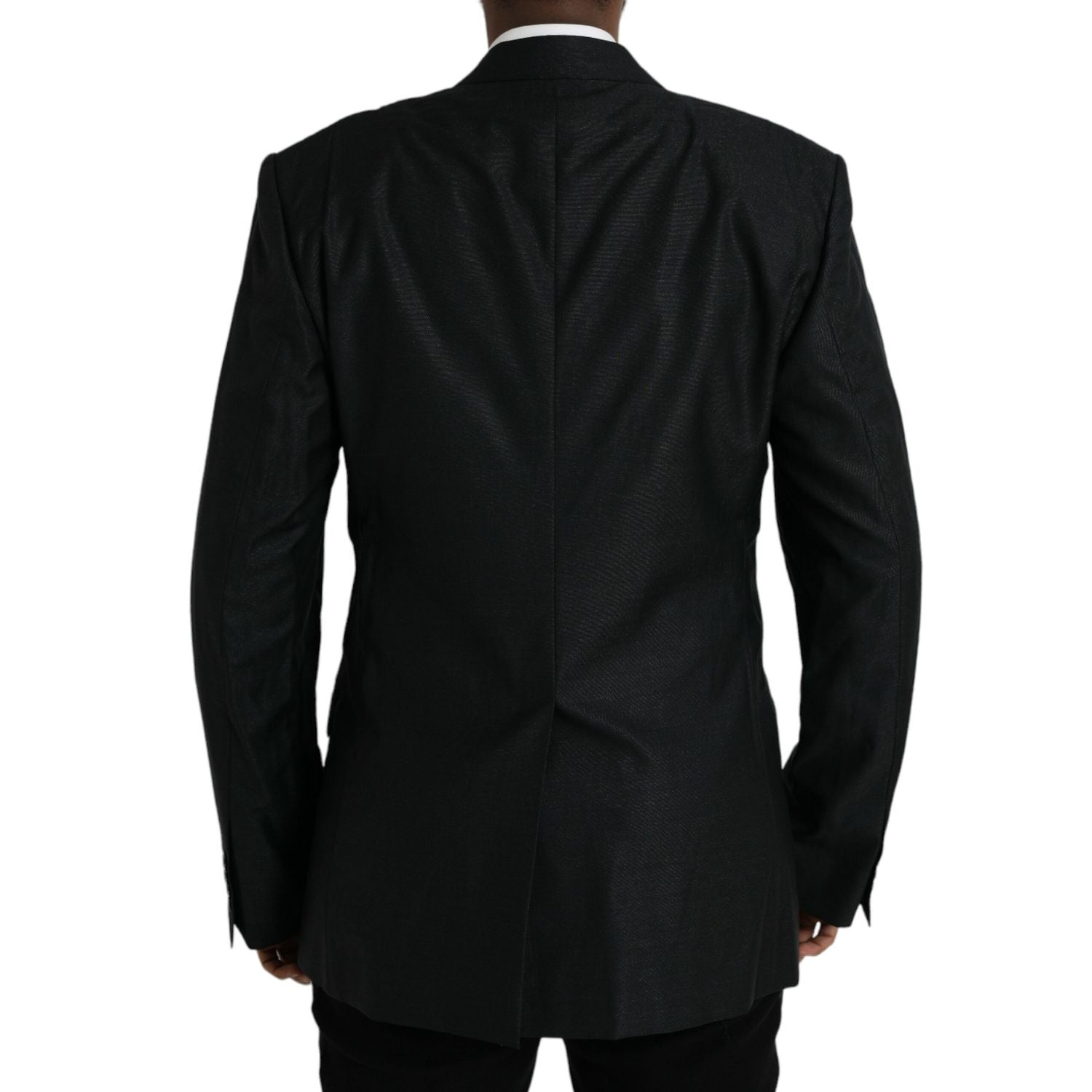Dolce & Gabbana Black Wool Notch SingleBreasted Coat Blazer