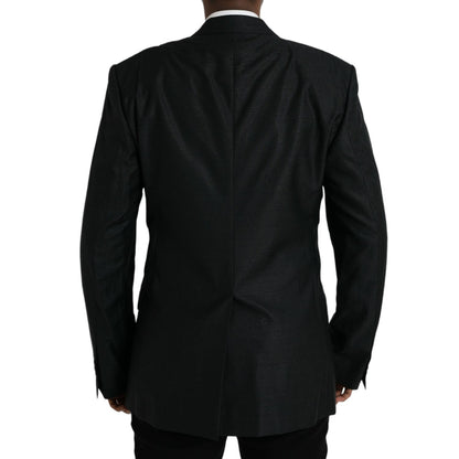 Dolce & Gabbana Black Wool Notch SingleBreasted Coat Blazer