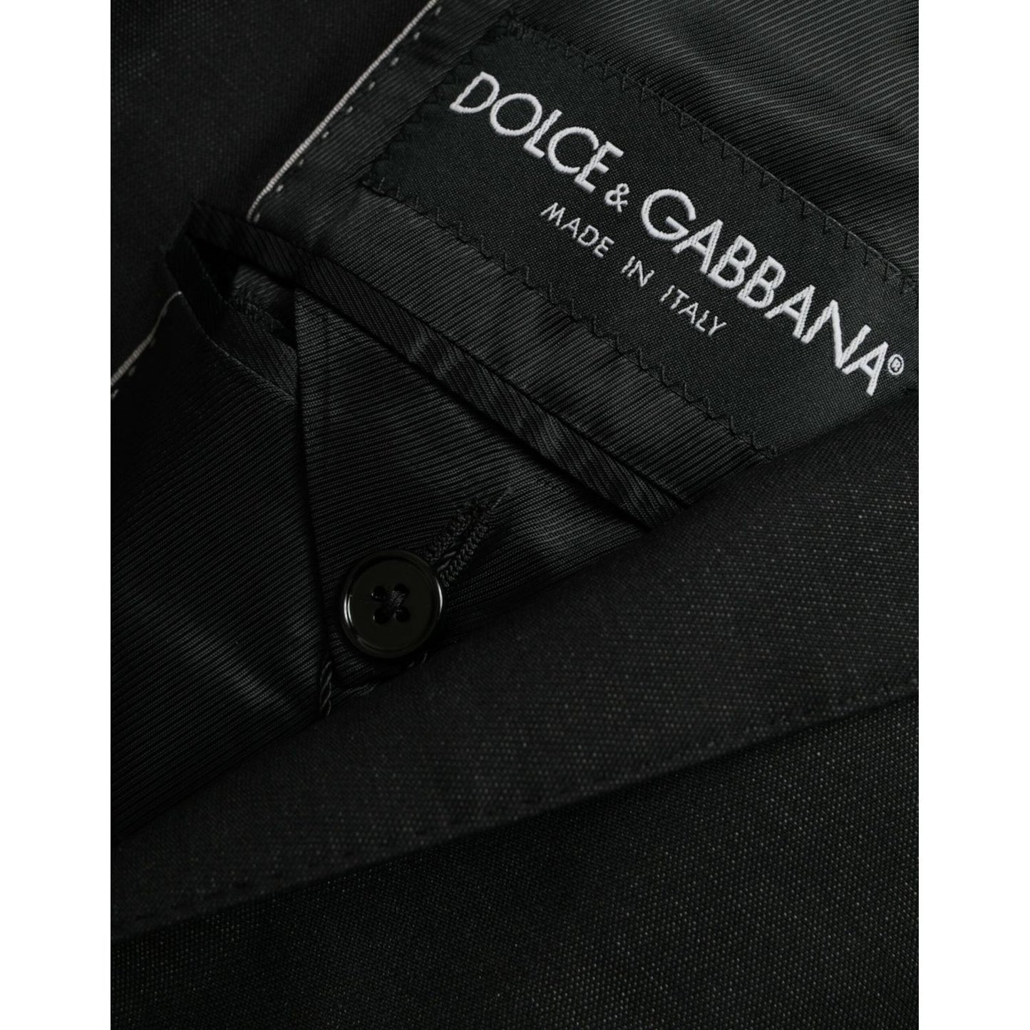 Dolce & Gabbana Black Wool Notch SingleBreasted Coat Blazer Dolce & Gabbana