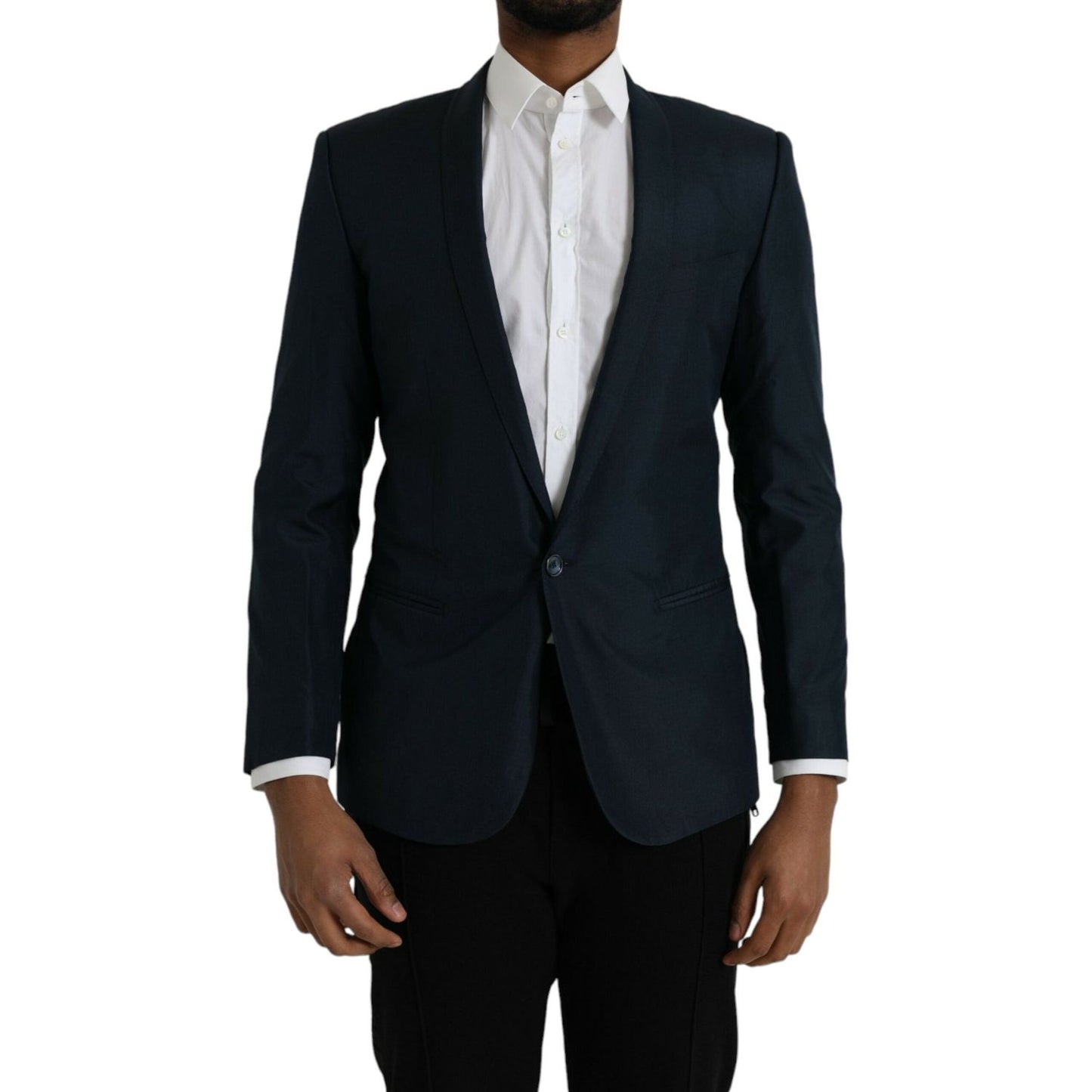 Dolce & Gabbana Blue MARTINI Shawl Single Breasted Blazer Dolce & Gabbana