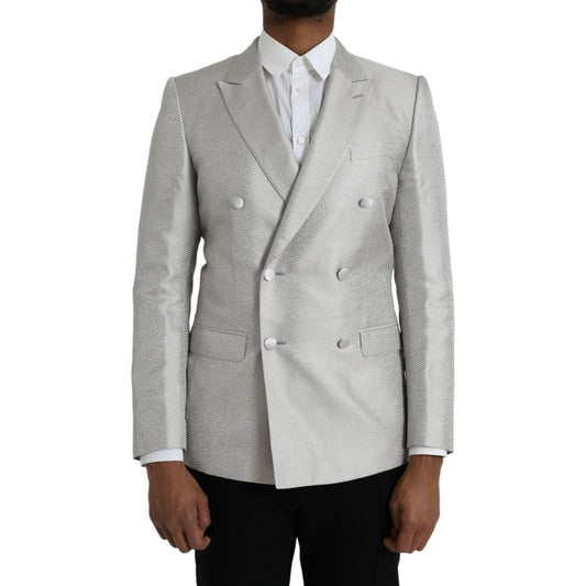 Dolce & Gabbana Off White MARTINI Double Breasted Coat Blazer Dolce & Gabbana