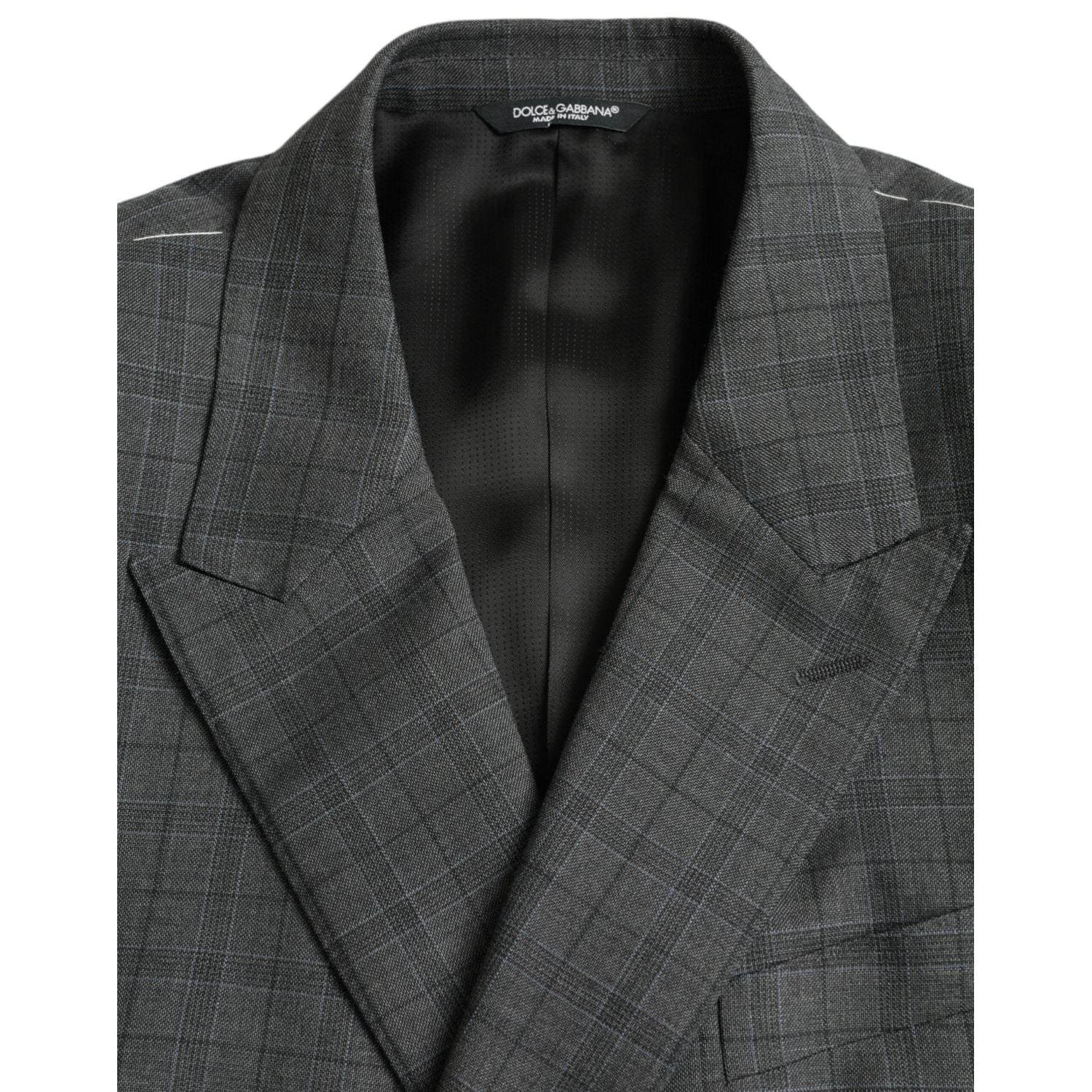 Dolce & Gabbana Gray Plaid Wool MARTINI Formal 2 Piece Suit