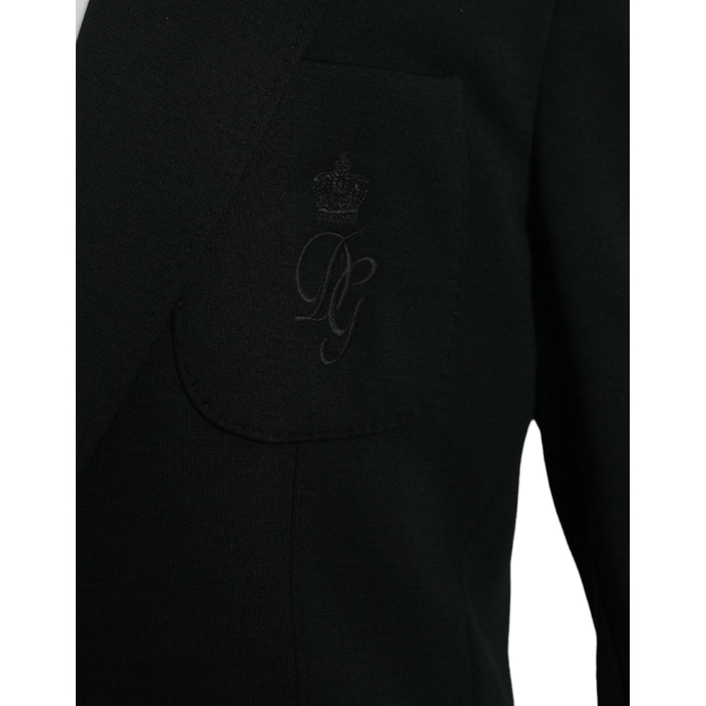 Dolce & Gabbana Black Wool Single Breasted Coat Blazer Dolce & Gabbana