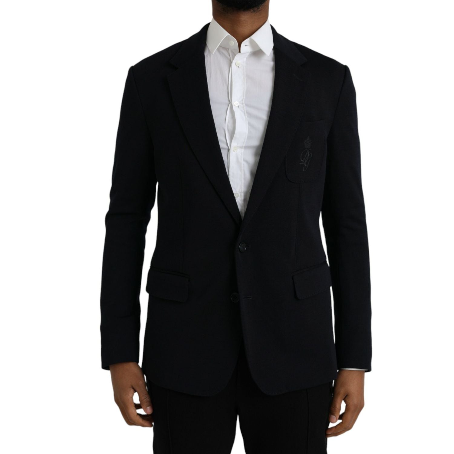 Dolce & Gabbana Black Wool Single Breasted Coat Blazer