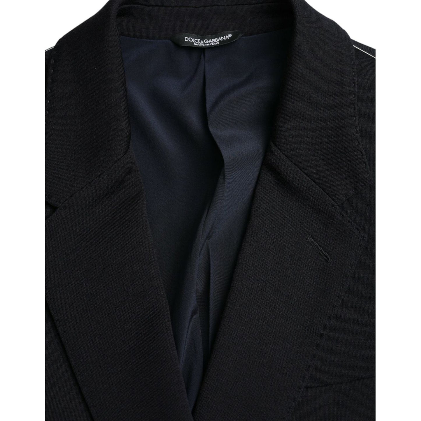 Dolce & Gabbana Black Wool Single Breasted Coat Blazer Dolce & Gabbana