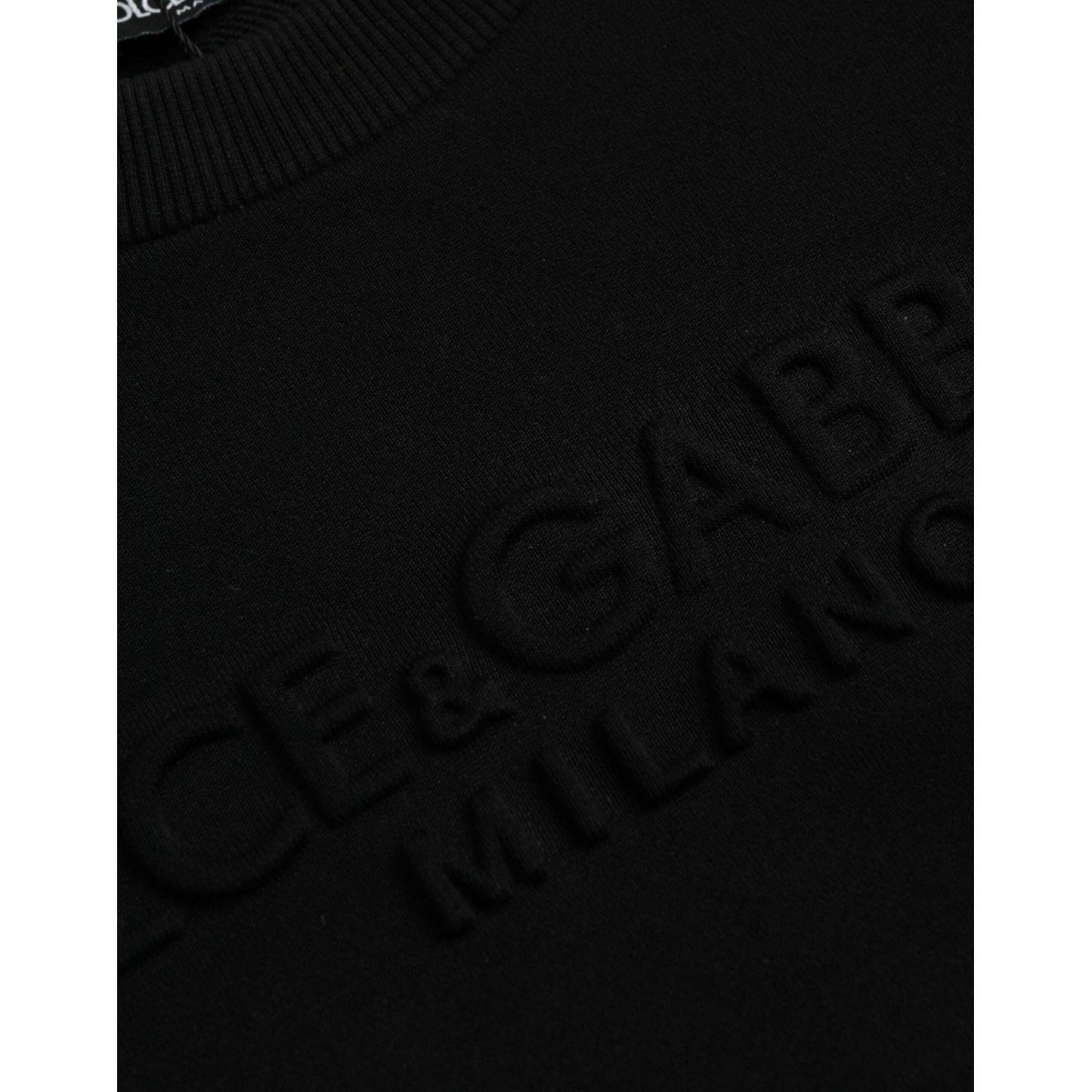 Dolce & Gabbana Black Cotton Long Sleeves Sweatshirt Sweater Dolce & Gabbana