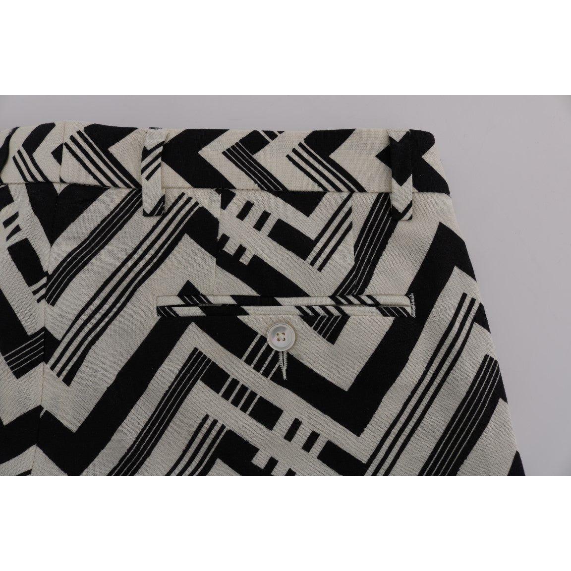 条纹休闲及膝短裤