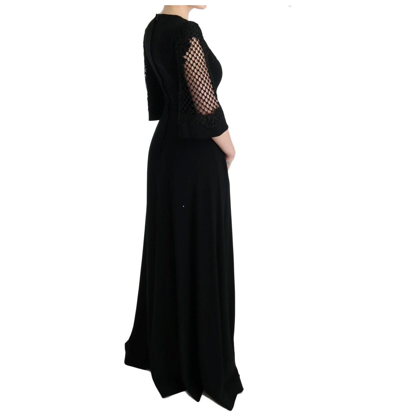Dolce & Gabbana Black Stretch Shift Long Maxi Dress
