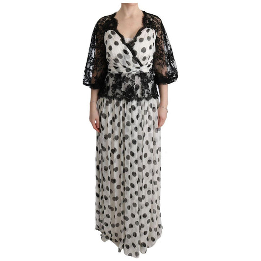 Dolce & Gabbana Elegant Polka Dotted Full Length Gown Dolce & Gabbana